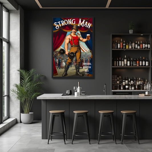Vintage Victorian Circus Strongman Ale Art Print