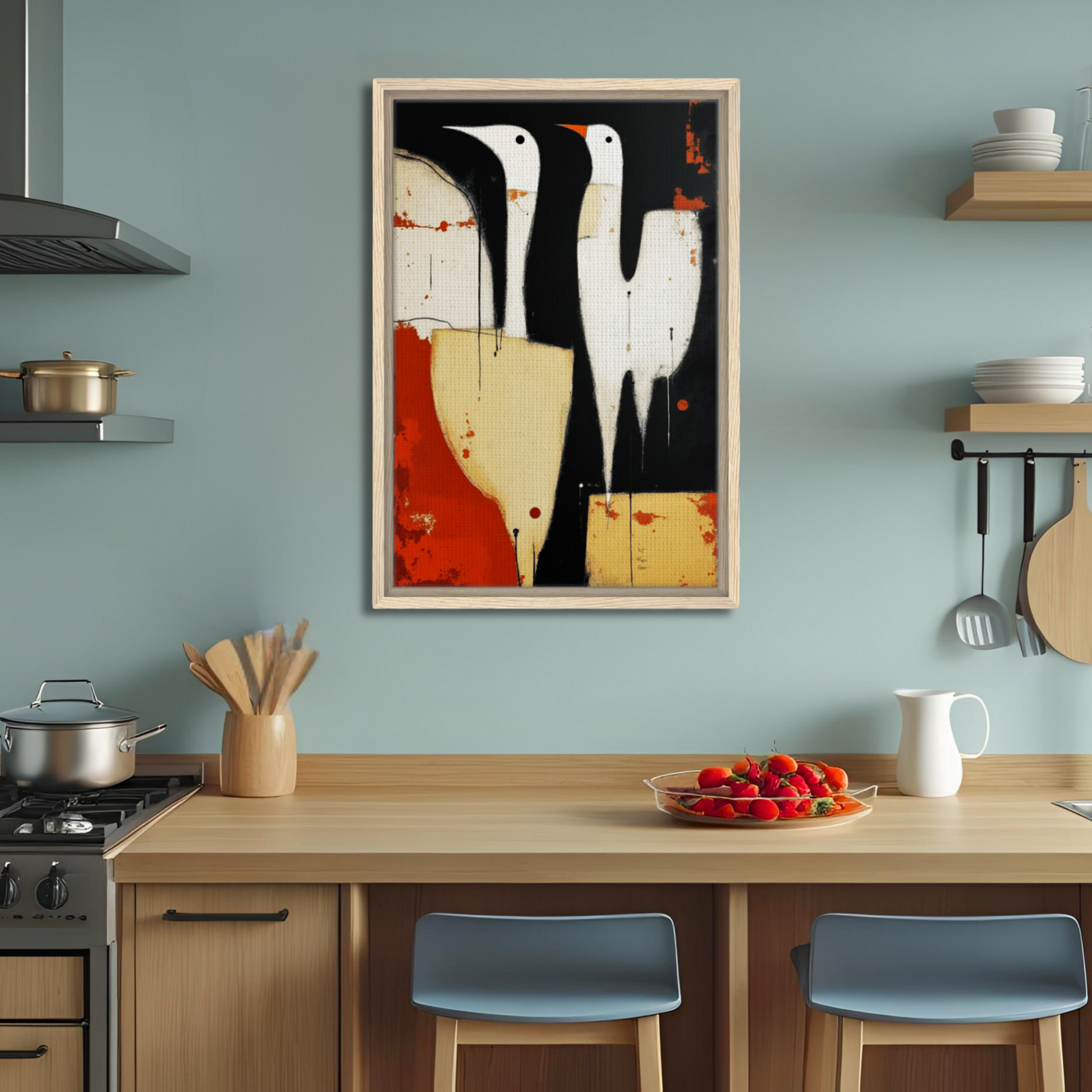 Abstract Neutral Goose Bird Art Print