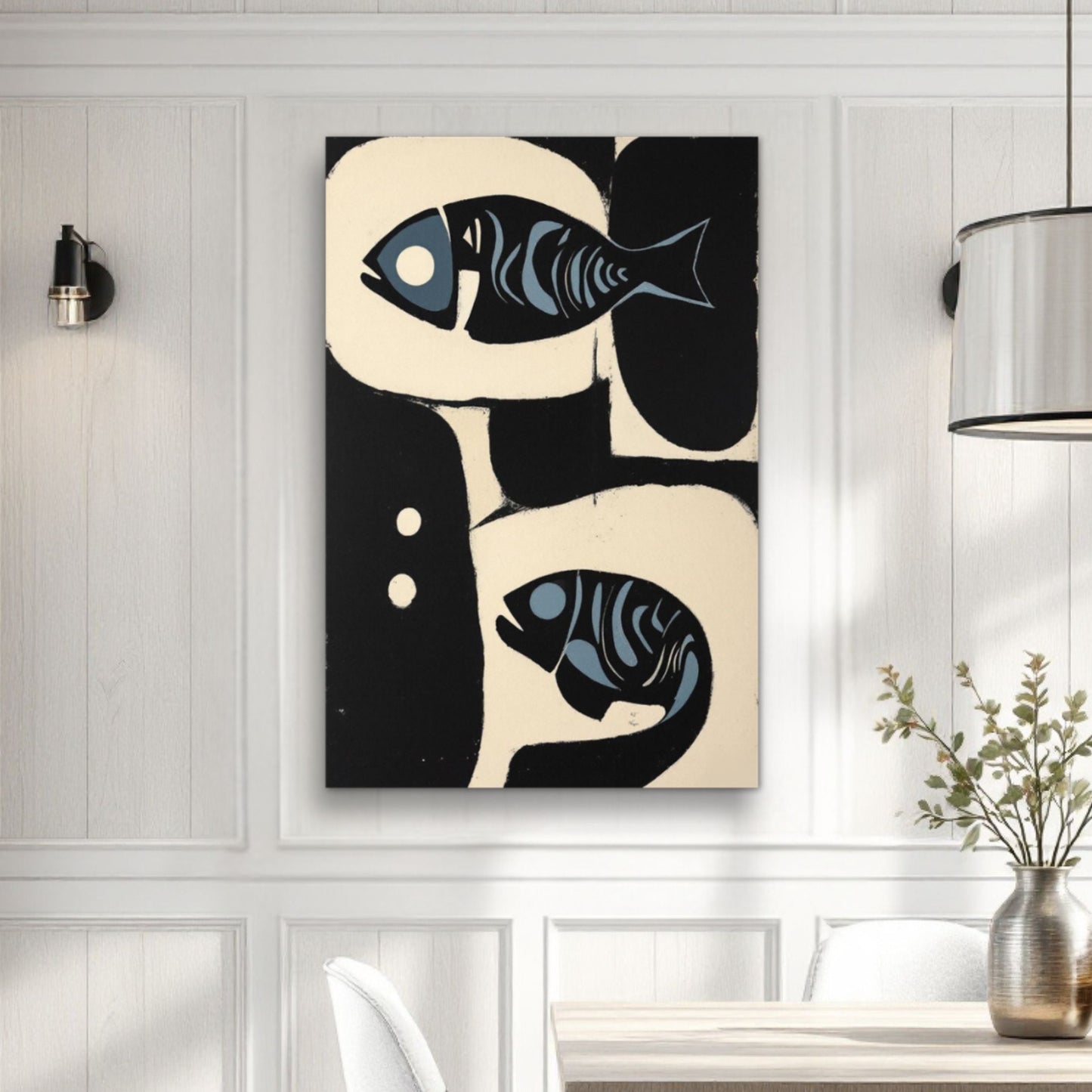 Abstract Mid-Century Modern Fish Art Print