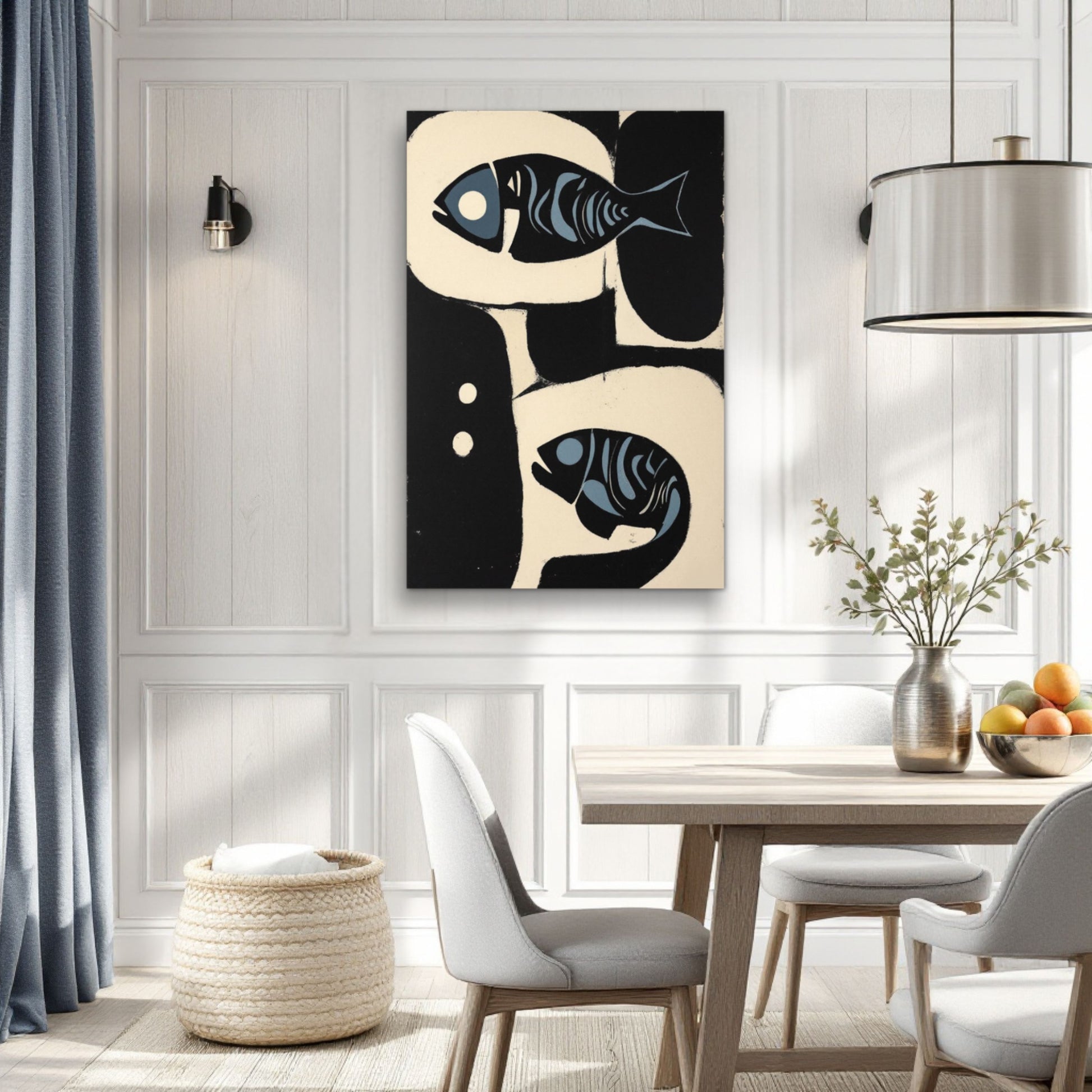 Abstract Mid-Century Modern Fish Art Print
