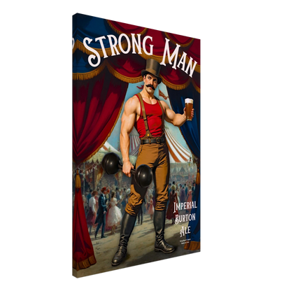 Vintage Victorian Circus Strongman Ale Art Print No Frame 60x90 cm 24x36″ Gallery Wrapped Canvas