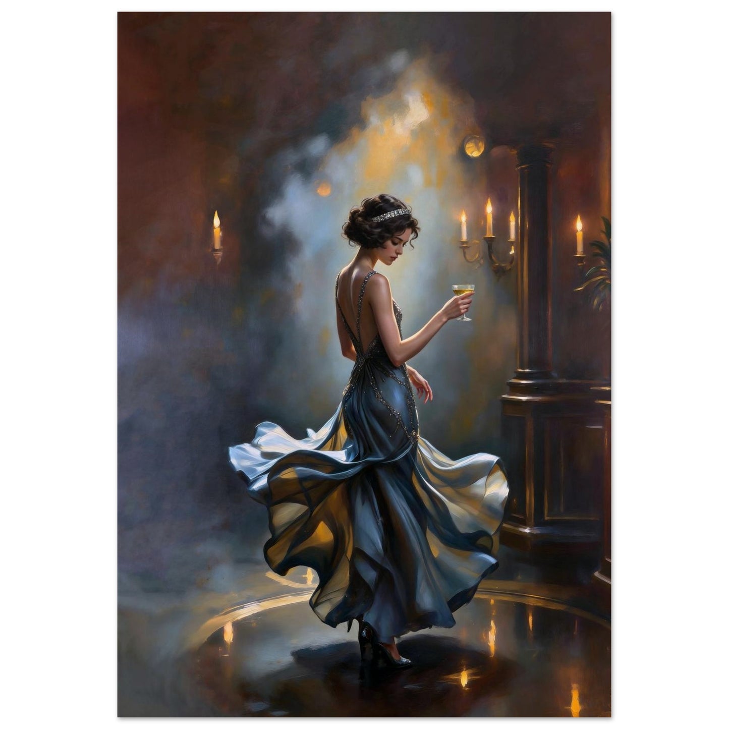 1920s Speakeasy Dancing Flapper Art Deco Print 28x40″ Museum-Quality Matte Poster