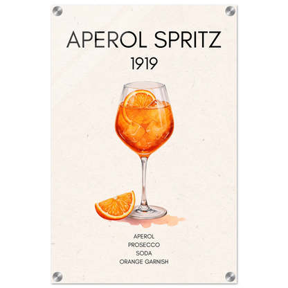Aperol Spritz Cocktail Bar Poster Print No Frame 40x60 cm 16x24″ Sleek Acrylic Print