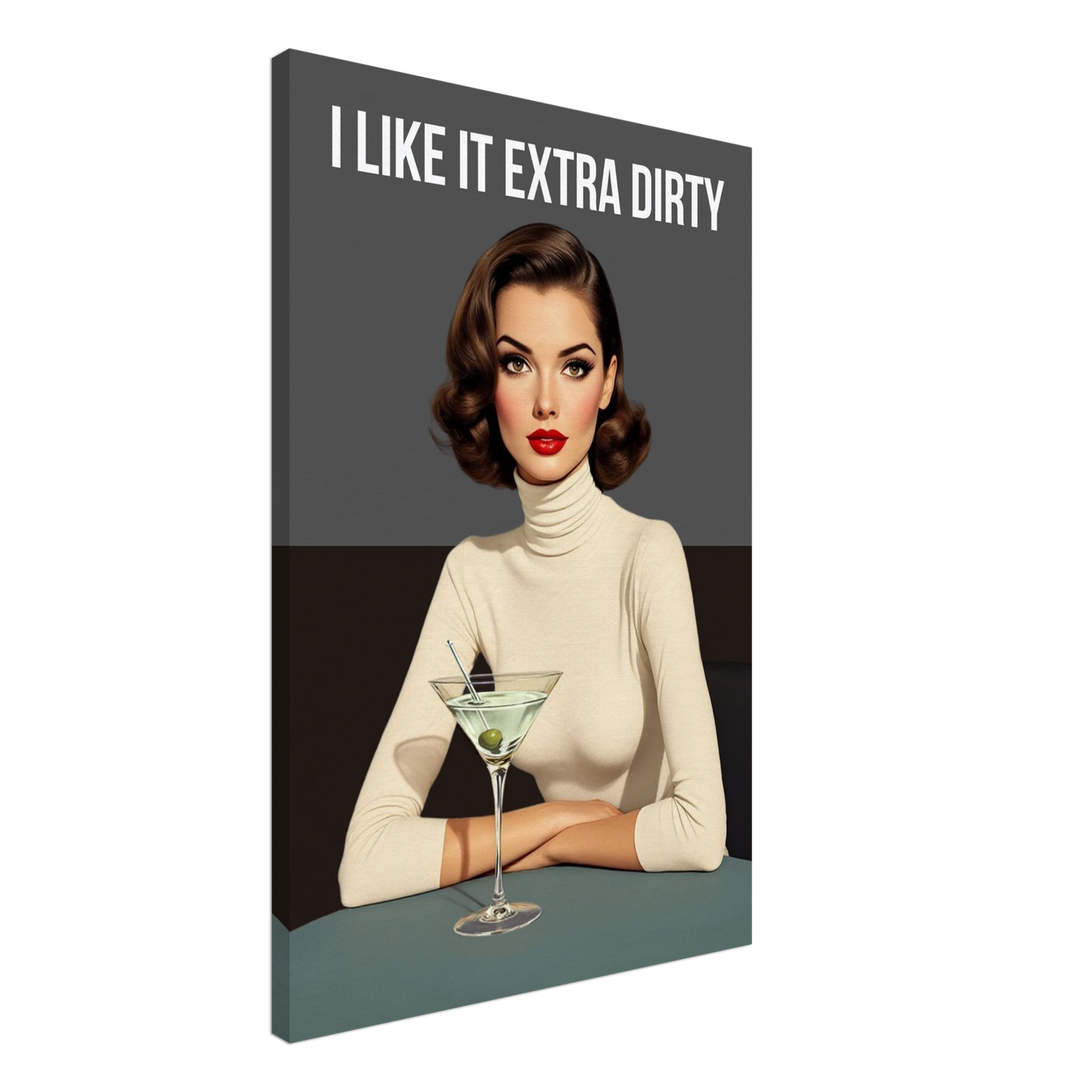Extra Dirty Martini Cocktail Bar Art Print No Frame Gallery Wrapped Canvas 60x90 cm 24x36″