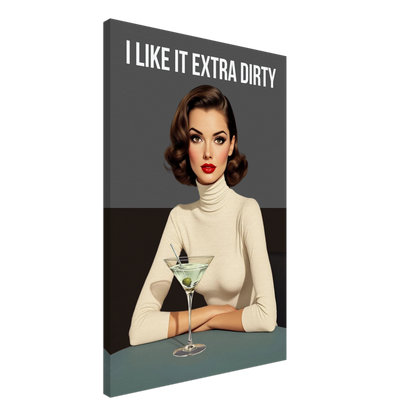 Extra Dirty Martini Cocktail Bar Art Print No Frame Gallery Wrapped Canvas 60x90 cm 24x36″