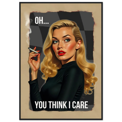 Retro Blonde Bombshell 1960s Funny Quote Art Print Black Wood Frame 70x100 cm 28x40″ Museum-Quality Matte Paper Wooden Framed Poster