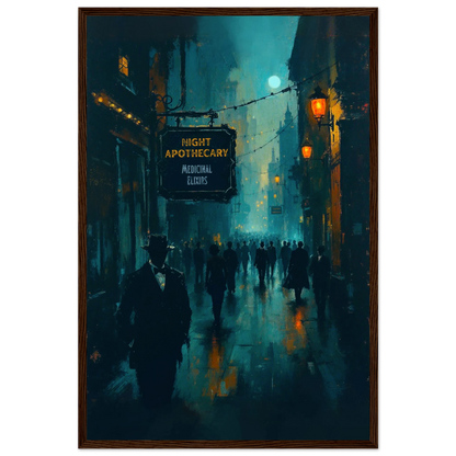 Prohibition Speakeasy Moody Nightlife Art Print 40x60 cm 16x24″ Premium Matte Paper Wooden Framed Poster Dark Brown Wood Frame