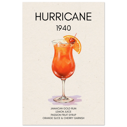 Hurricane Cocktail Bar Art Print No Frame 60x90 cm 24x36″ Museum-Quality Matte Paper Poster