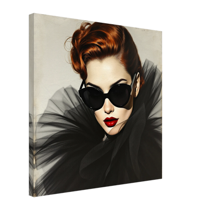 Femme Fatale Paris Runway Fashion Art Print 60x60 cm 24x24″ Gallery Wrapped Canvas