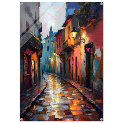 Old Europe Romantic Street Art Print 30x45 cm 12x18″ Premium Matte Poster No Frame