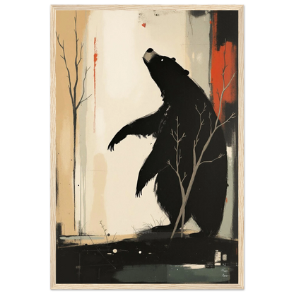 Abstract Bear Wildlife Art Print 40x60 cm 16x24″ Premium Matte Paper Wooden Framed Poster Light Wood Frame