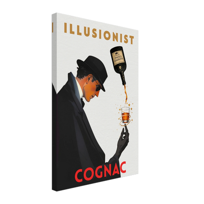 Vintage Illusionist Cognac Cocktail Bar Poster Print 40x60 cm 16x24″ Gallery Wrapped Canvas No Frame