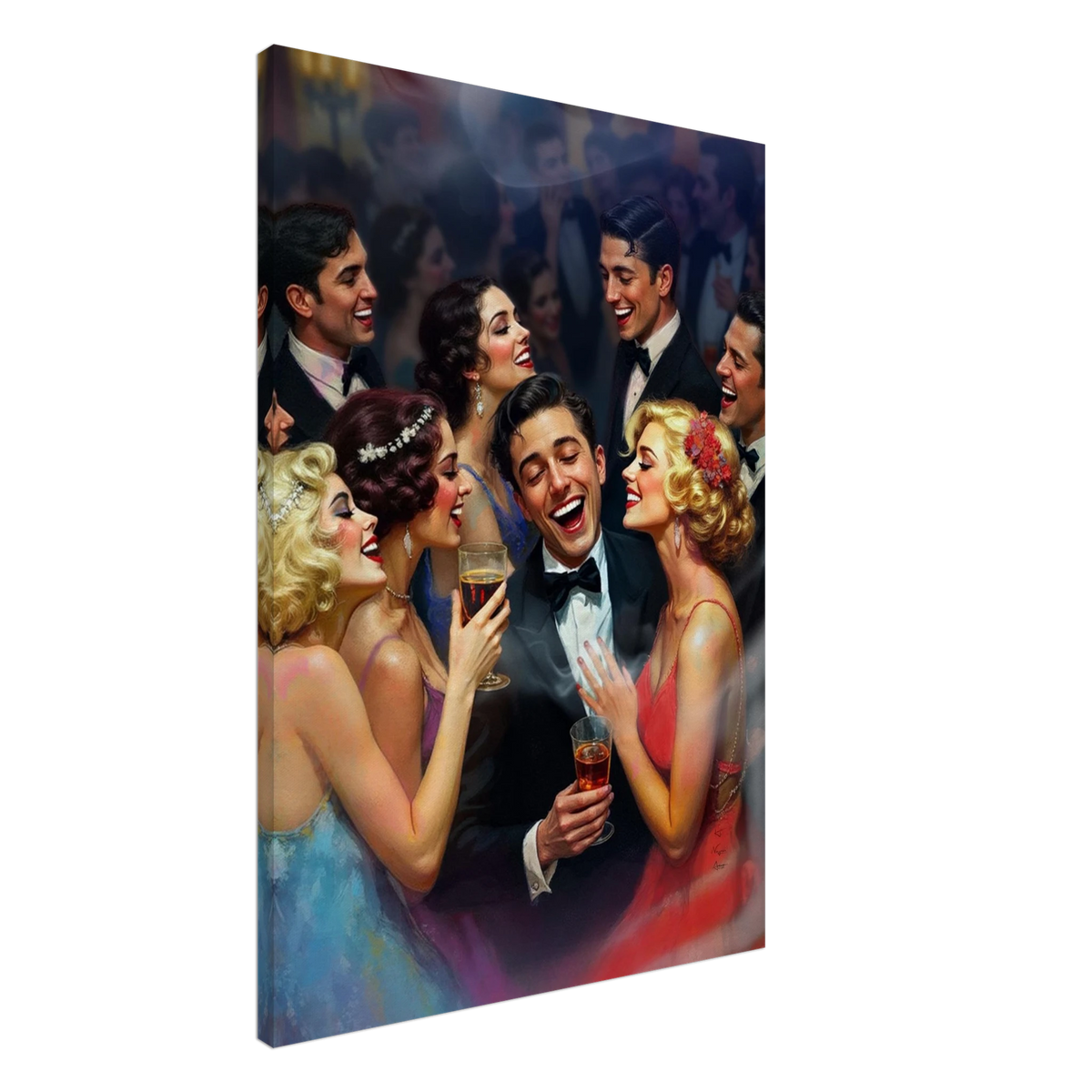 1920s Great Gatsby Speakeasy Party Art Print No Frame 70x100 cm 28x40″ Gallery Wrapped Canvas