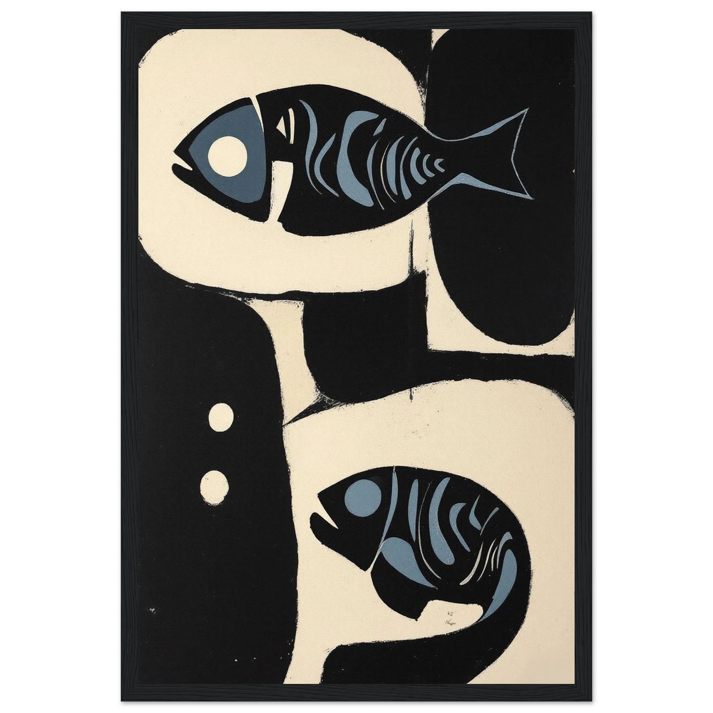 Abstract Mid-Century Modern Fish Art Print