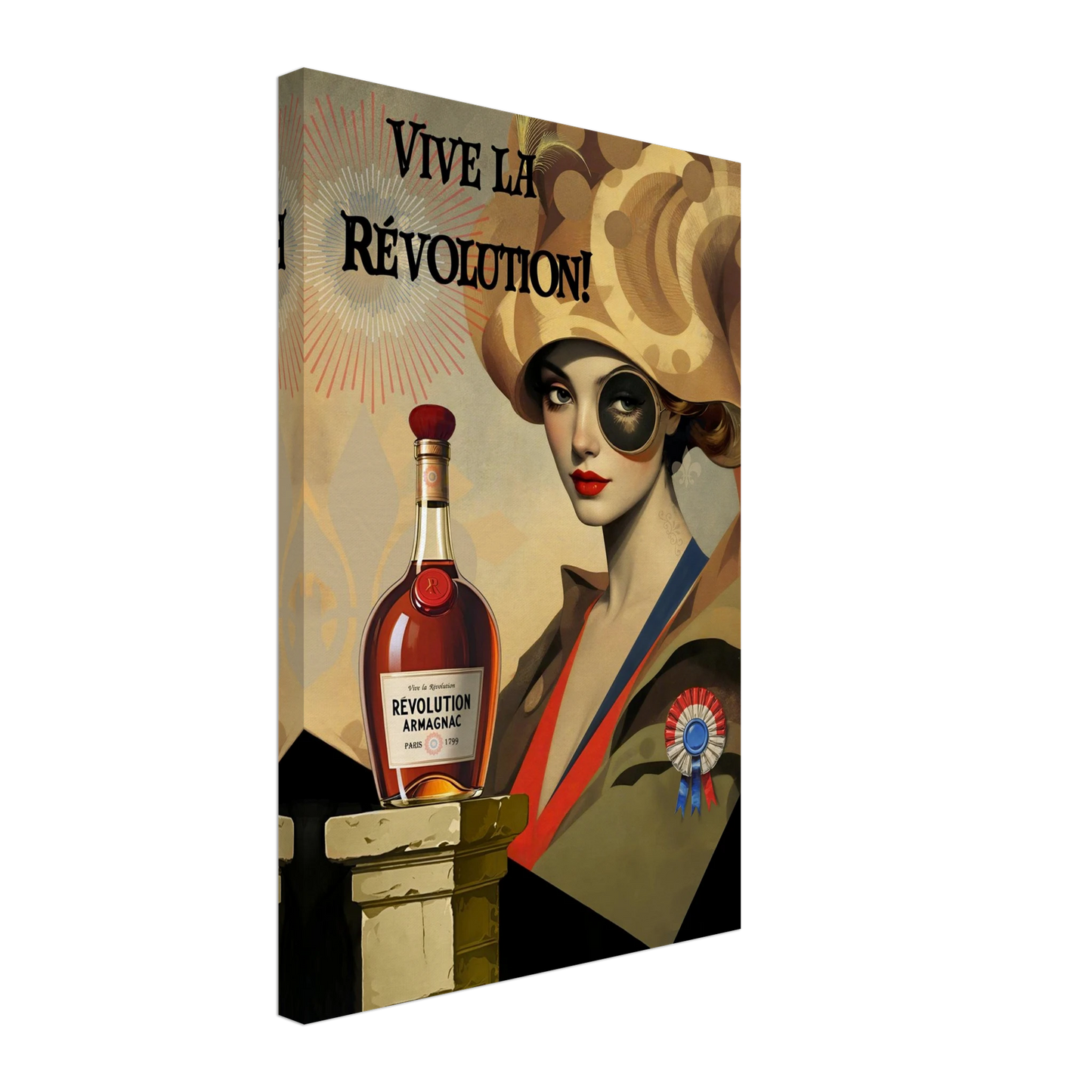Vintage French Revolution Cognac Art Print No Frame 40x60 cm 16x24″ Gallery Wrapped Canvas
