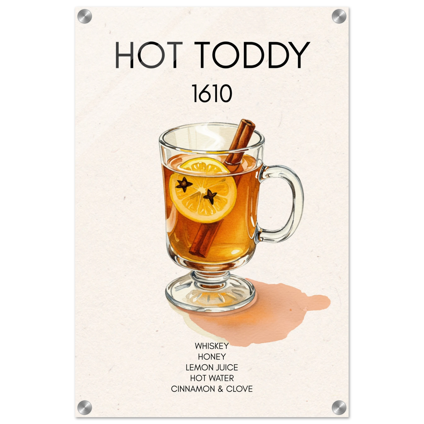 Hot Toddy Cocktail Bar Art Print No Frame 40x60 cm 16x24″ Sleek Acrylic Print
