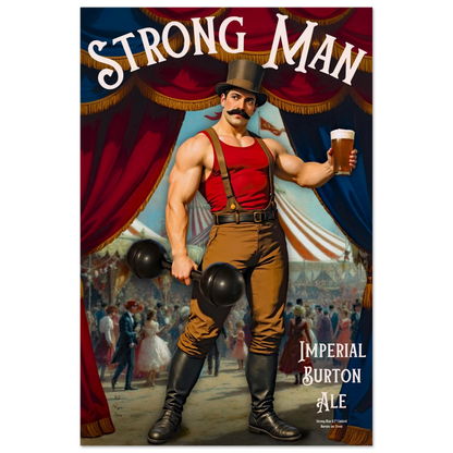 Vintage Victorian Circus Strongman Ale Art Print No Frame 30x45 cm 12x18″ Museum-Quality Matte Paper Poster