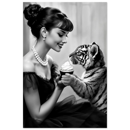 Audrey Hepburn Tiger Cub Art Print No Frame 30x45 cm 12x18″ Premium Matte Paper Poster