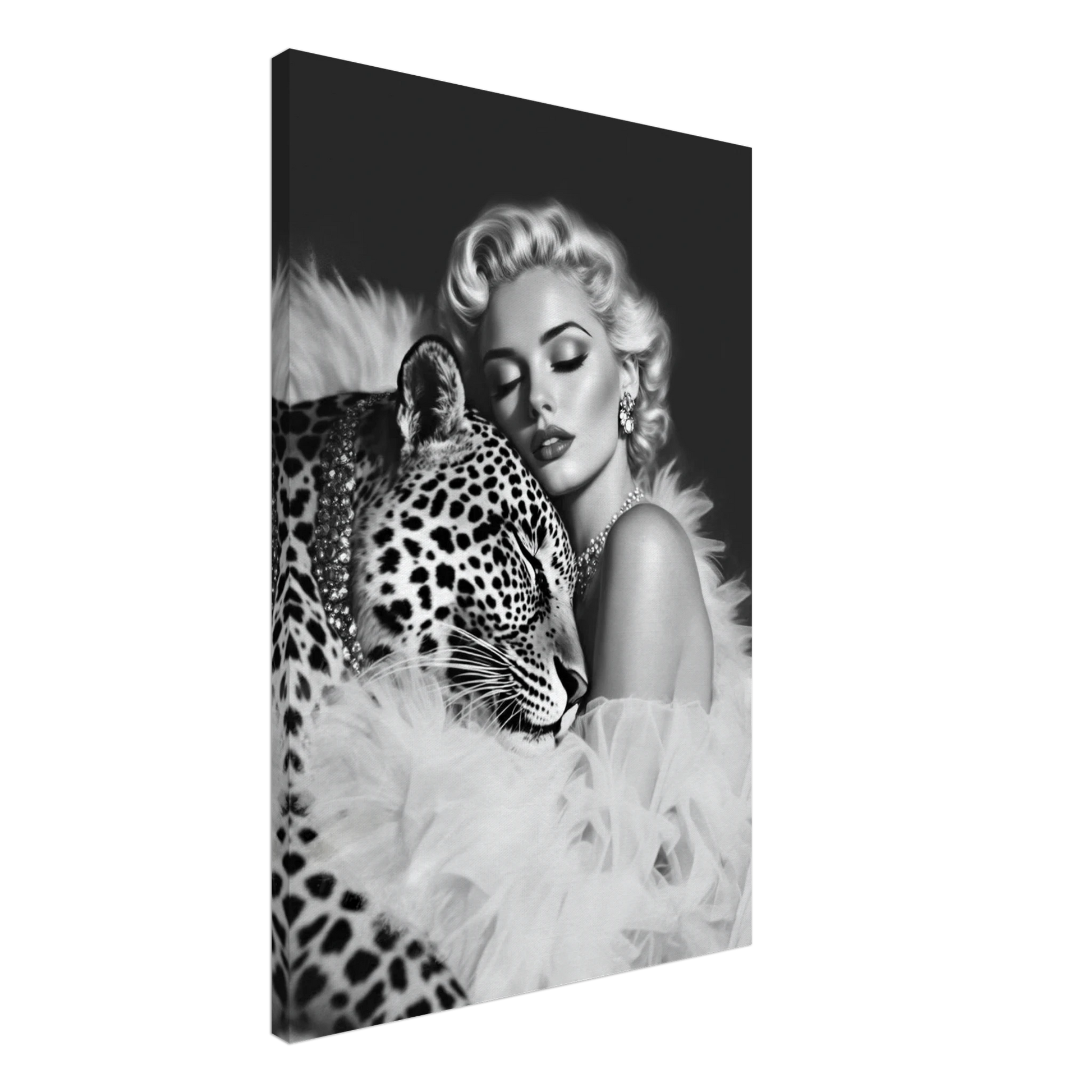 Marilyn Monroe Glam Leopard Art Print No Frame 60x90 cm 24x36″ Gallery Wrapped Canvas