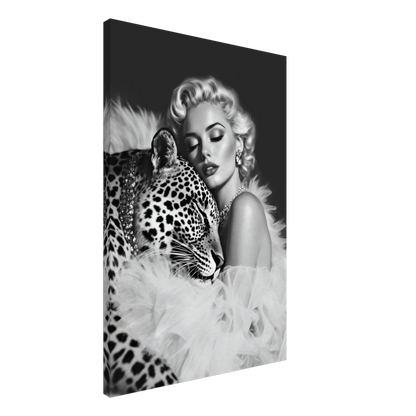 Marilyn Monroe Glam Leopard Art Print No Frame 60x90 cm 24x36″ Gallery Wrapped Canvas