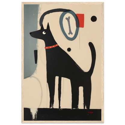 Funny Modern Dog Lover's Art Print 40x60 cm 16x24″ Museum-Quality Matte Paper Wooden Framed Poster Light Wood Frame