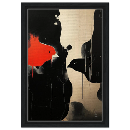 Abstract Bird Minimalist Fine Art Print 30x45 cm 12x18″ Framed Canvas Black Wood Frame