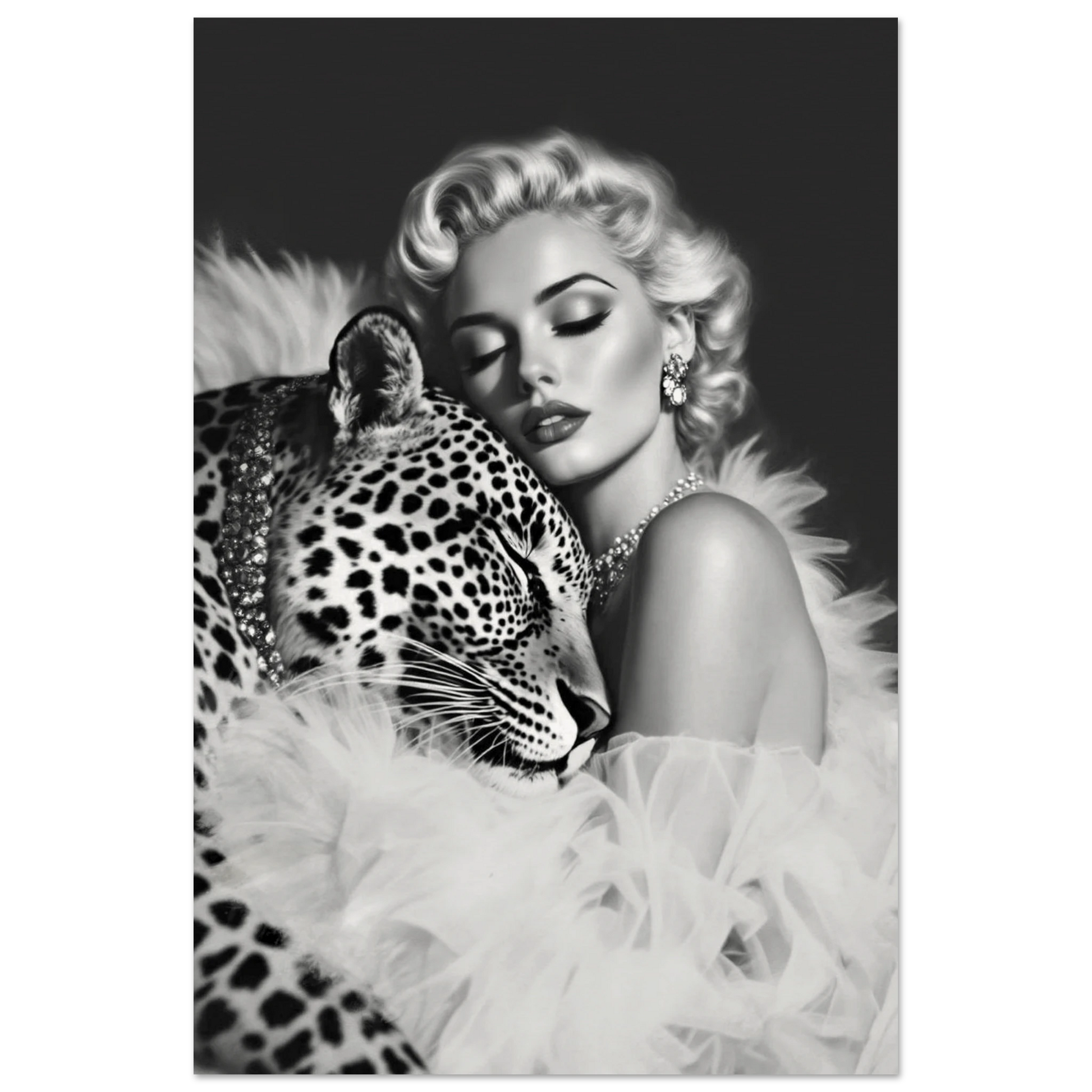 Marilyn Monroe Glam Leopard Art Print No Frame 40x60 cm 16x24″ Museum-Quality Matte Paper Poster
