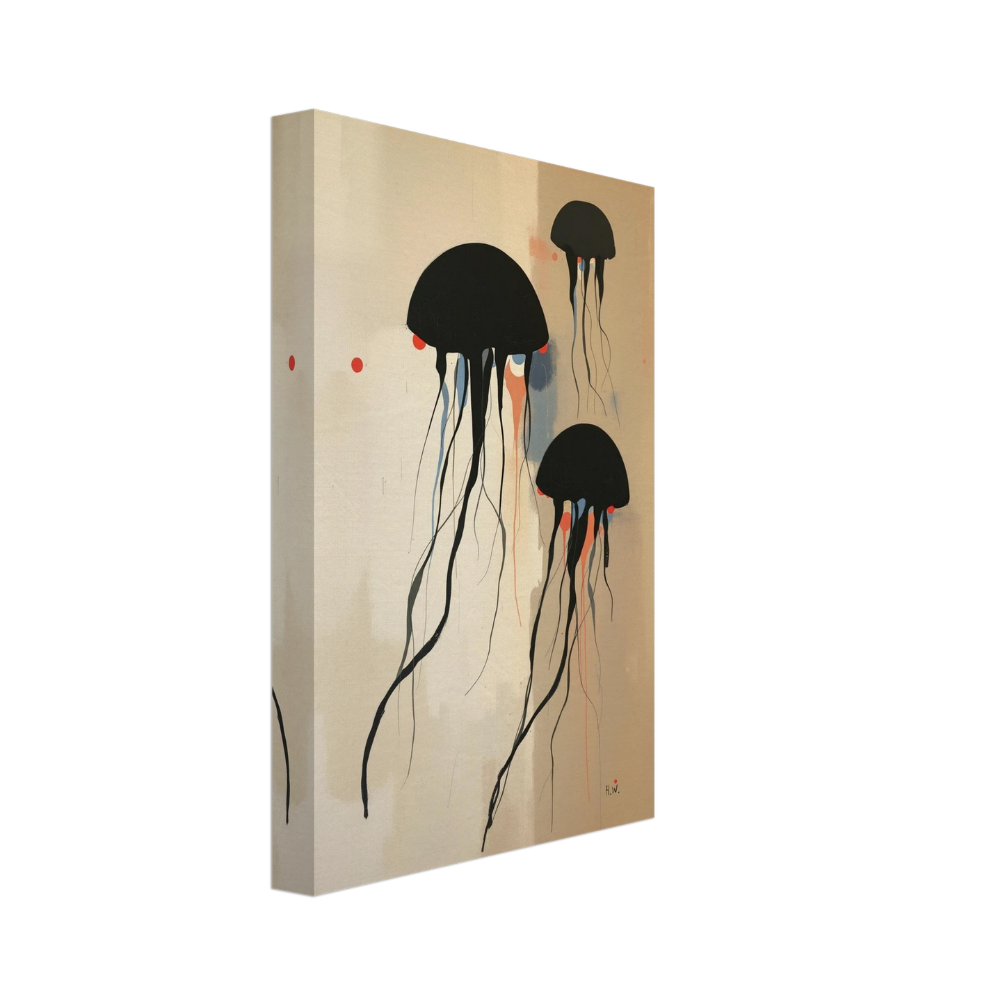 Minimalist Abstract Floating Jellyfish Art Print No Frame 20x30 cm 8x12″ Gallery Wrapped Canvas