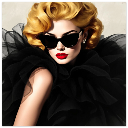 Paris Avant-Garde Retro Fashion Model Art Print 40x40 cm 16x16″ Classic Matte Paper Poster