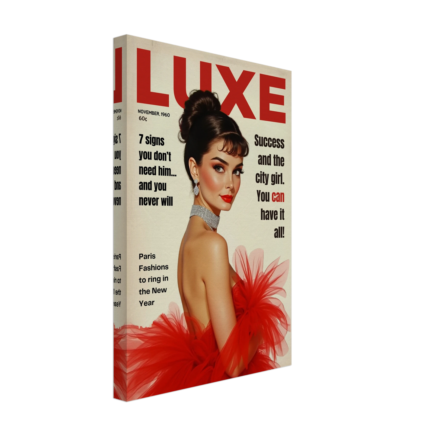 Audrey Hepburn Vintage Fashion Art Print No Frame 30x45 cm 12x18″ Gallery Wrapped Canvas