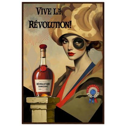 Vintage French Revolution Cognac Art Print Dark Brown Wood Frame 60x90 cm 24x36″ Museum-Quality Matte Paper Wooden Framed Poster