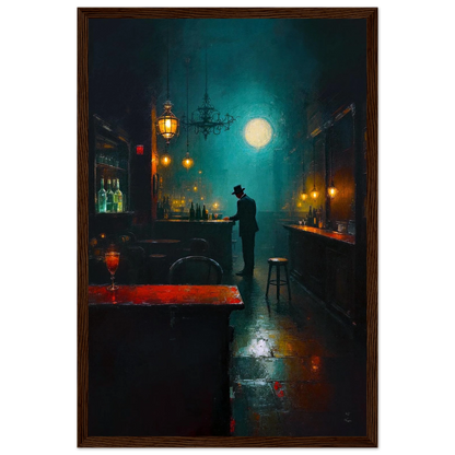 Speakeasy Bootleg Prohibition Bar Art Print 30x45 cm 12x18″ Premium Matte Framed Poster Dark Brown Wood Frame