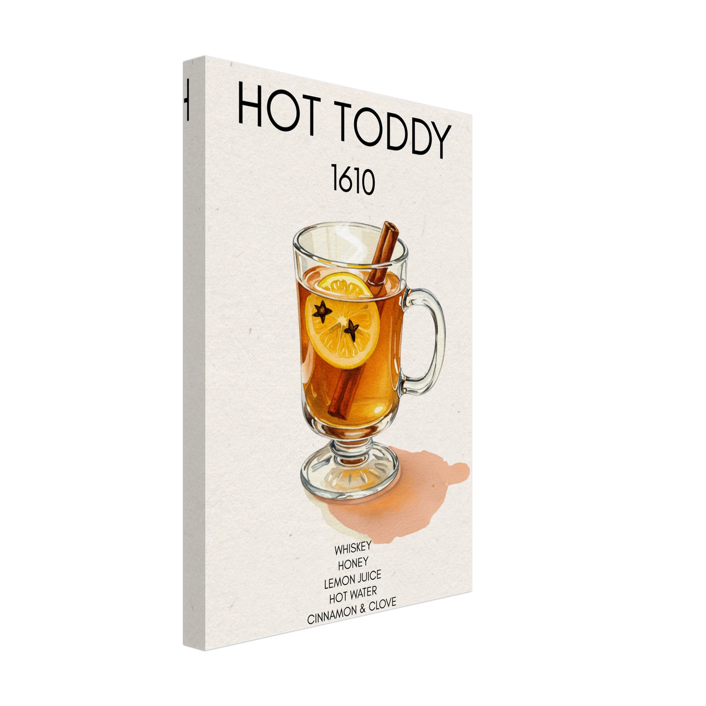 Hot Toddy Cocktail Bar Art Print No Frame 30x45 cm 12x18″ Gallery Wrapped Canvas