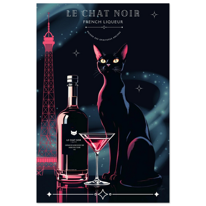 Art Deco Le Chat Noir French Black Cat Art Print 40x60 cm 16x24″ Museum-Quality Matte Paper Poster No Frame