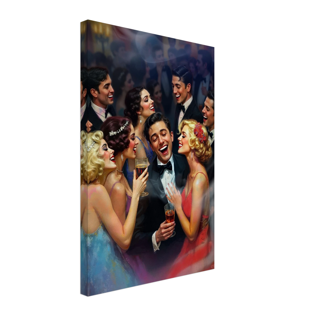 1920s Great Gatsby Speakeasy Party Art Print No Frame 40x60 cm 16x24″ Gallery Wrapped Canvas