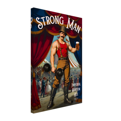 Vintage Victorian Circus Strongman Ale Art Print No Frame 40x60 cm 16x24″ Gallery Wrapped Canvas