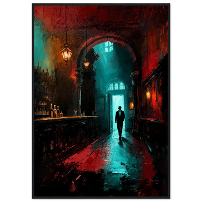 Speakeasy 1920s Bar Art Poster Print 40x60 cm 16x24″ Museum-Quality Matte Framed Poster Black Wood Frame