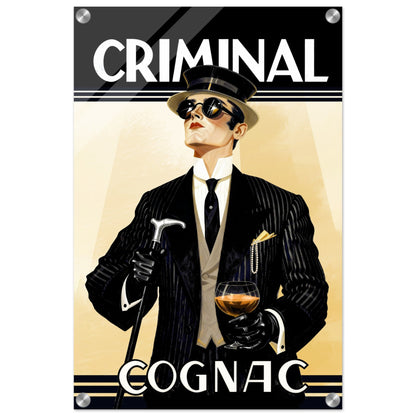 Criminal Cognac 1920s Art Deco Print 60x90 cm 24x36″ Museum-Quality Matte Framed Poster - Black Wood