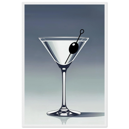 Retro Martini Lounge Cocktail Bar Art Print 40x60 cm 16x24″ Premium Matte Paper Wooden Framed Poster White Wood Frame