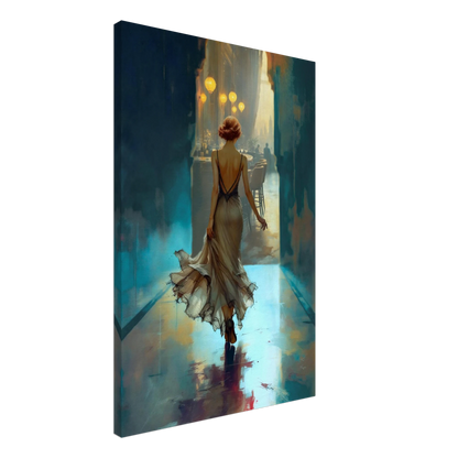1920's Speakeasy Flapper Lounge Art Print 60x90 cm 24x36″ Gallery Wrapped Canvas No Frame
