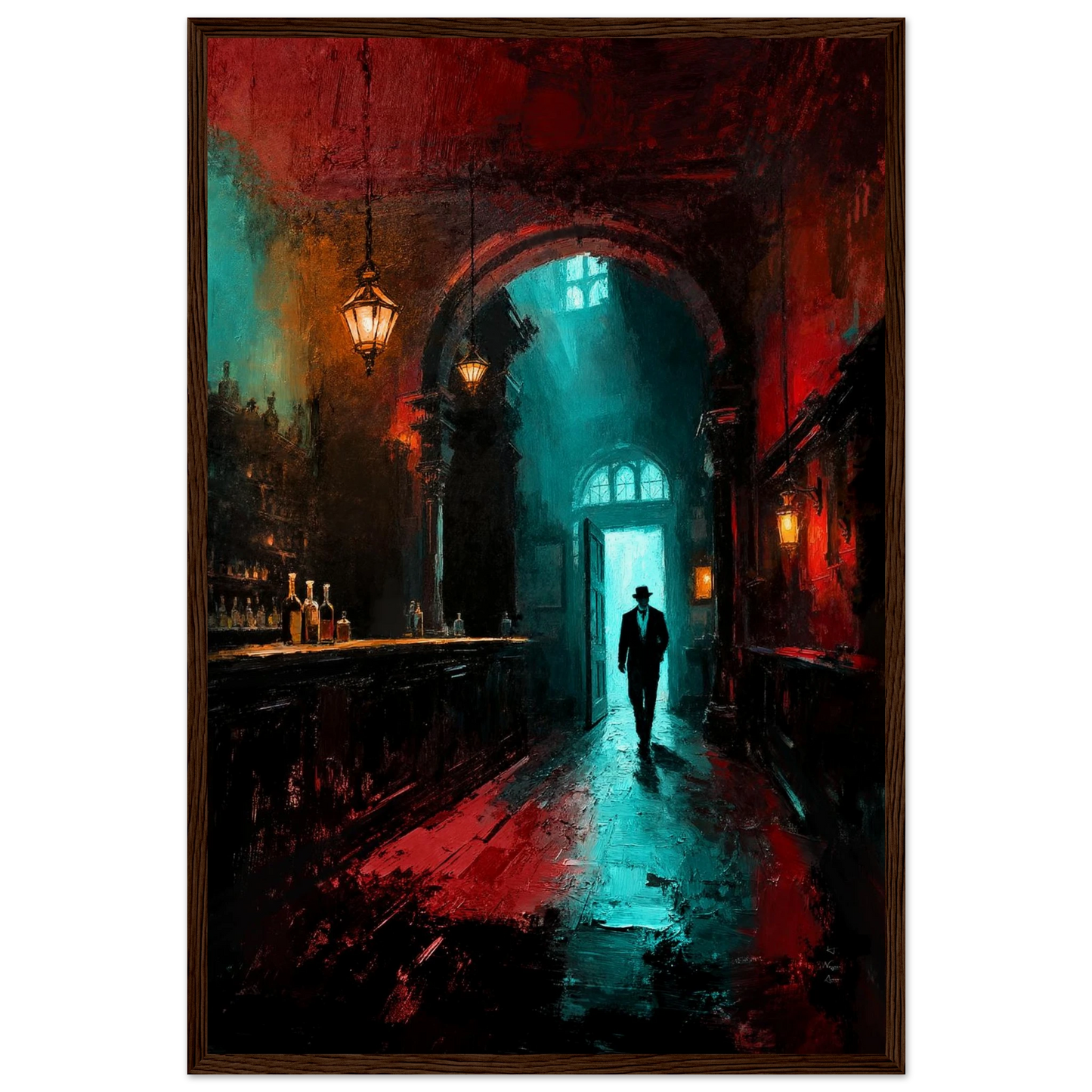 Speakeasy 1920s Bar Art Poster Print 40x60 cm 16x24″ Museum-Quality Matte Framed Poster Dark Brown Wood Frame