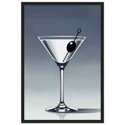 Retro Martini Lounge Cocktail Bar Art Print 30x45 cm 12x18″ Premium Matte Paper Wooden Framed Poster Black Wood Frame