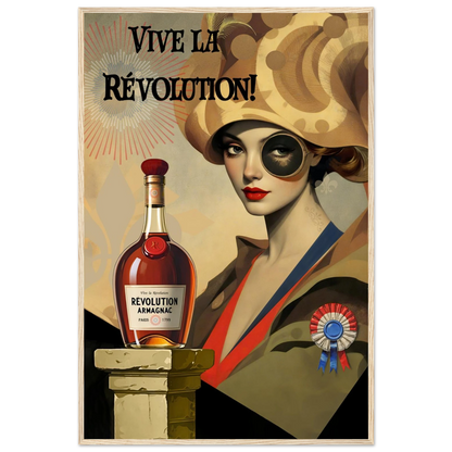 Vintage French Revolution Cognac Art Print Light Wood Frame 60x90 cm 24x36″ Classic Matte Paper Wooden Framed Poster