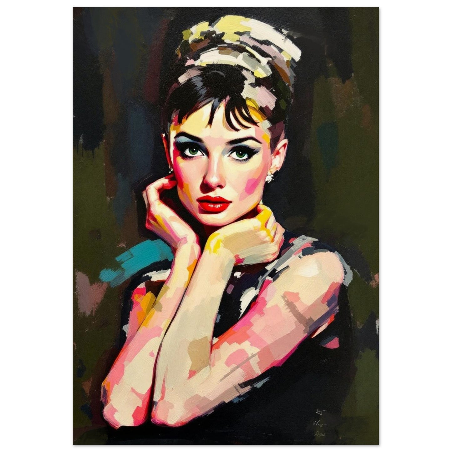 Audrey Hepburn Painting Art Print 70x100 cm 28x40″ Sleek Acrylic Print No Frame
