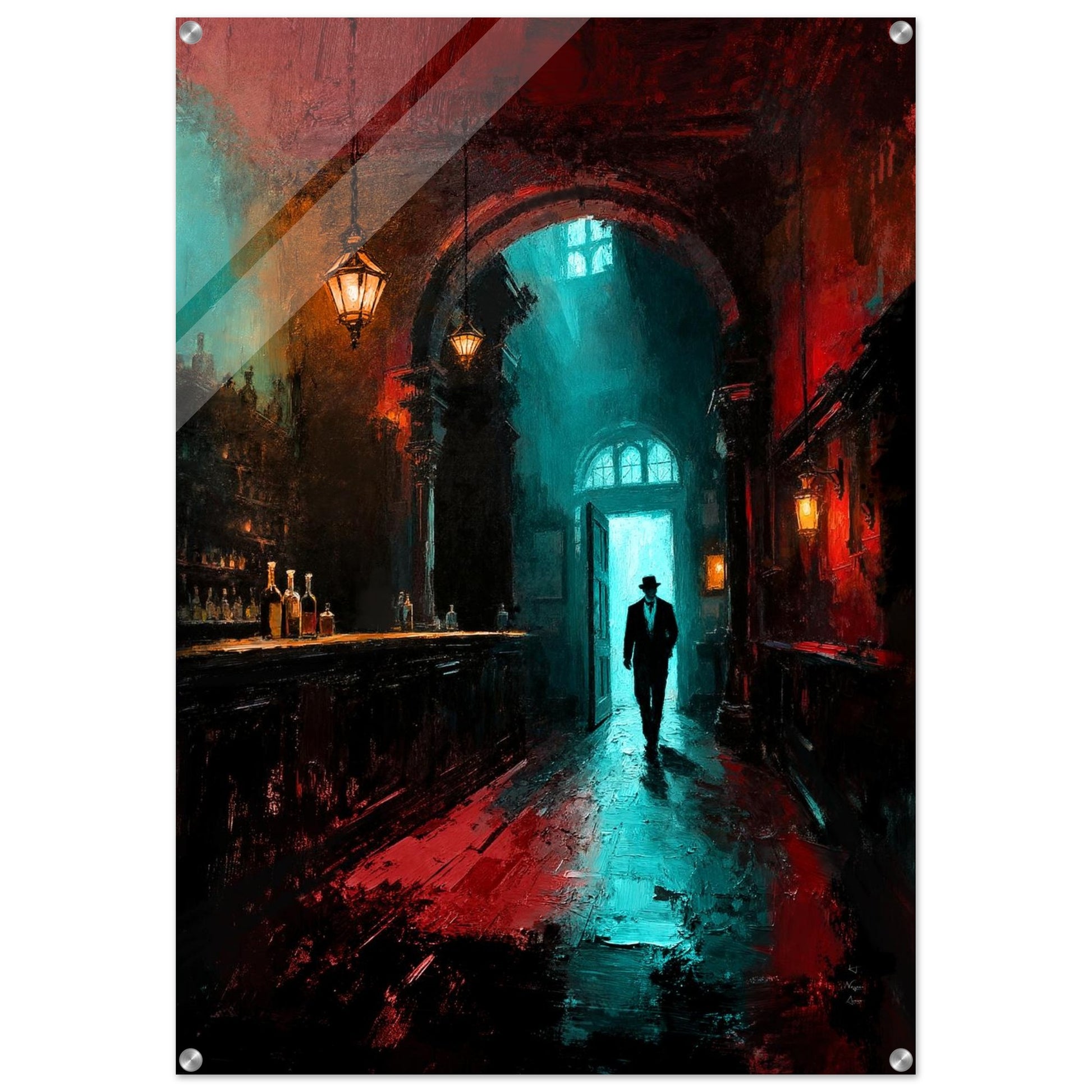 Speakeasy 1920s Bar Art Poster Print 40x60 cm 16x24″ Museum-Quality Matte Framed Poster Dark Brown Wood Frame