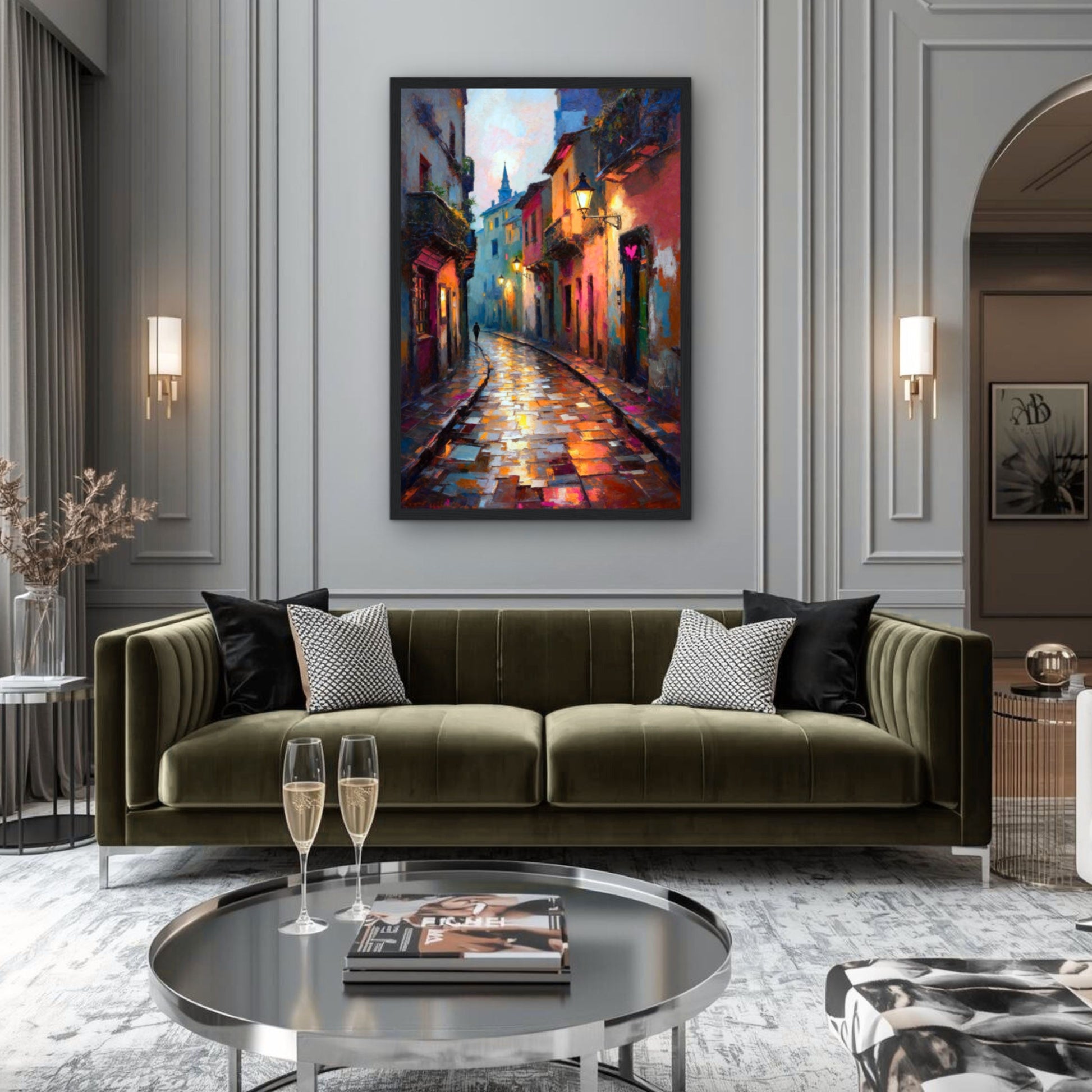 Old Europe Romantic Street Art Print