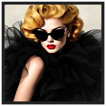 Paris Avant-Garde Retro Fashion Model Art Print 40x40 cm 16x16″ Classic Matte Wooden Framed Poster