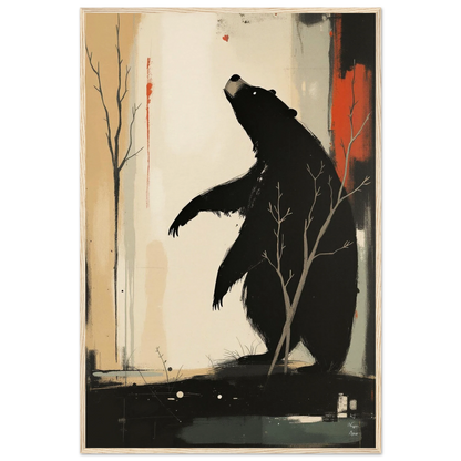 Abstract Bear Wildlife Art Print 60x90 cm 24x36″ Museum-Quality Matte Paper Wooden Framed Poster Light Wood Frame