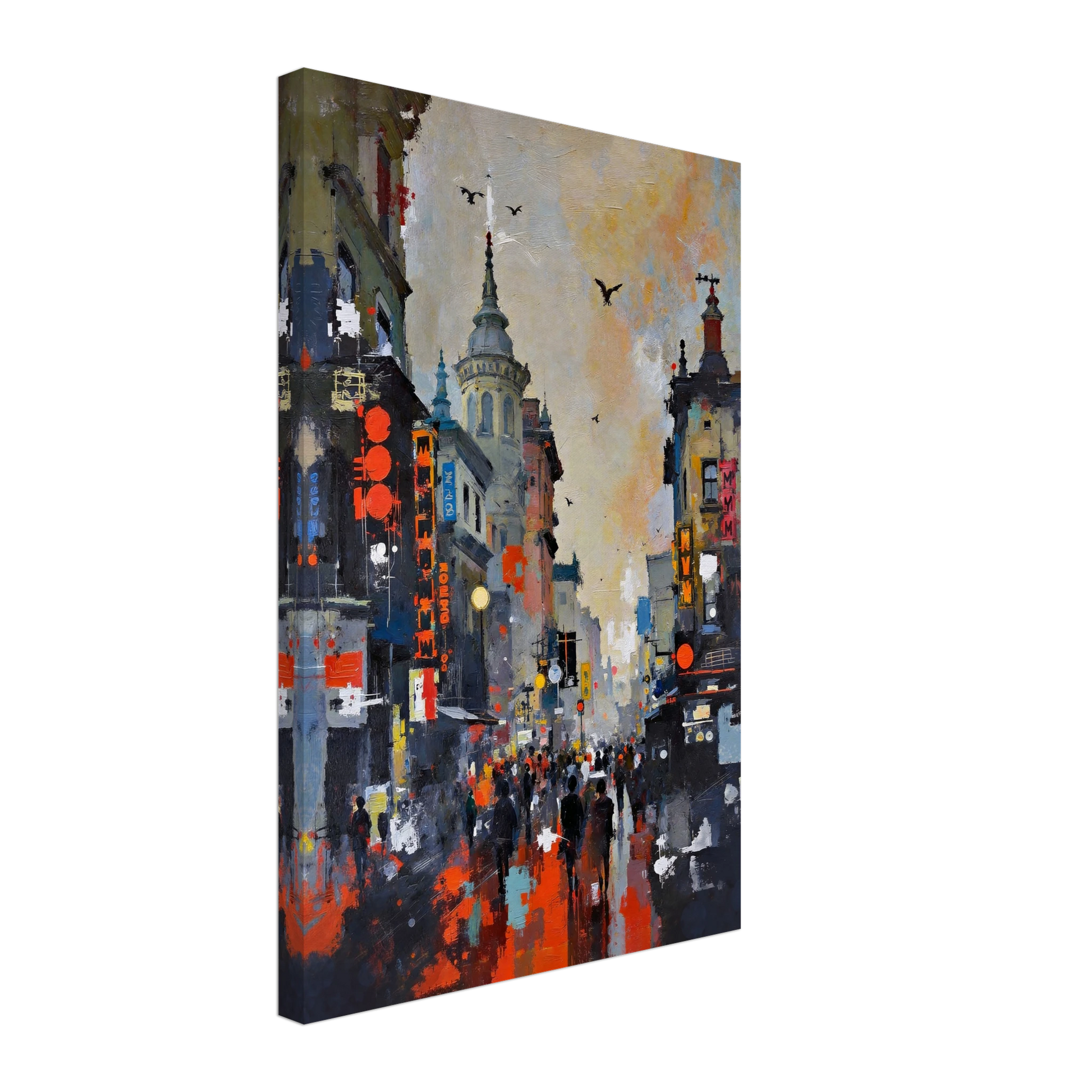 Gothic City Street Art Print - European Cityscape