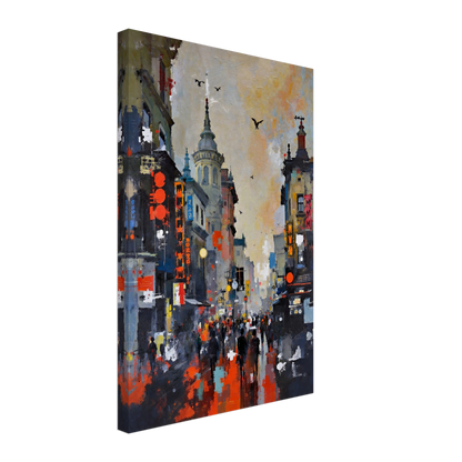 Gothic City Street Art Print - European Cityscape
